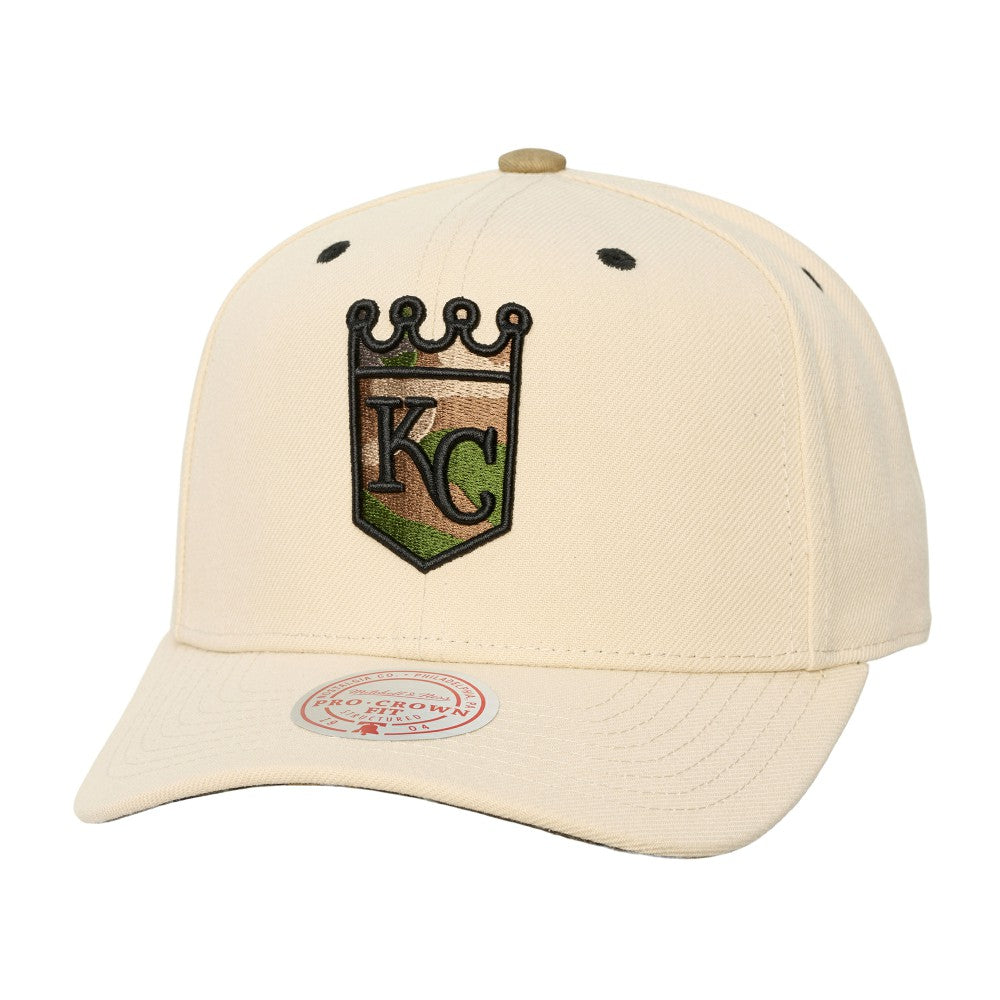 Kansas City Royals Mitchell & Ness Unisex Camo Logo Pro Crown Snapback Hat - MLB Hats
