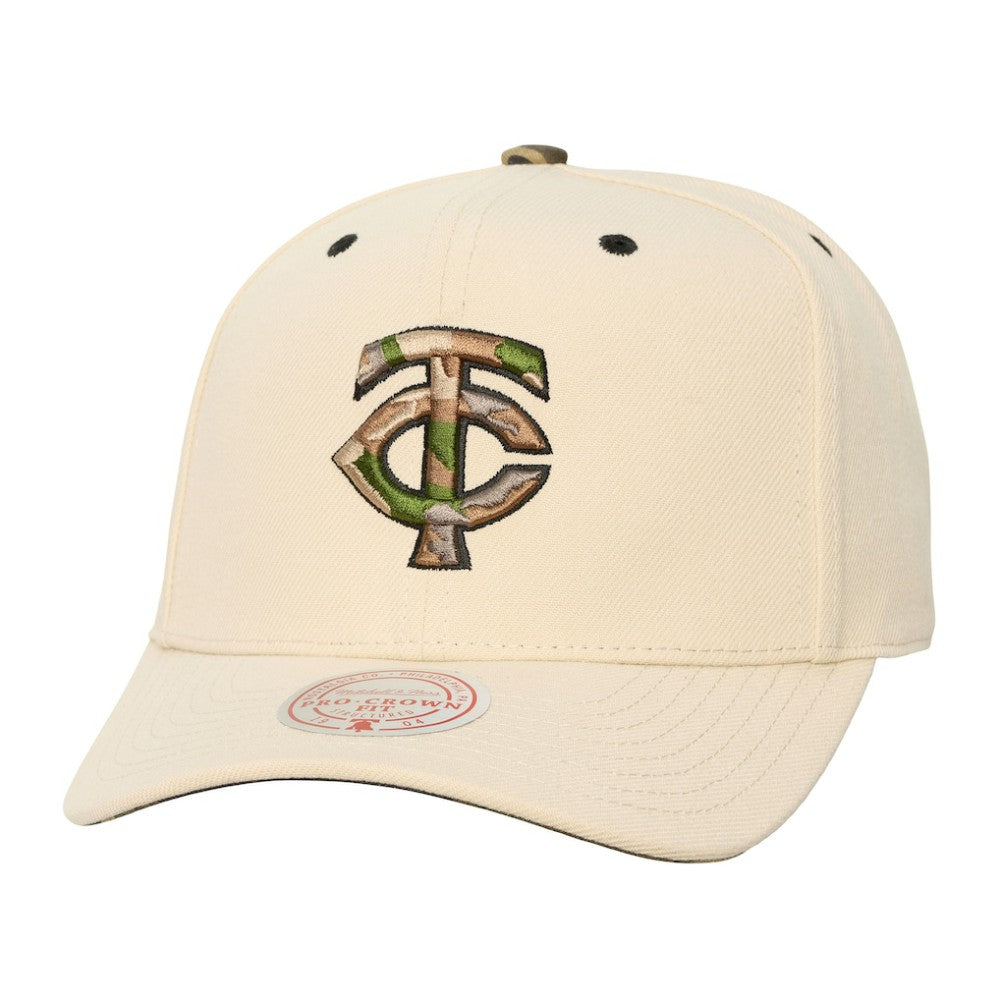Minnesota Twins Mitchell & Ness Unisex Camo Logo Pro Crown Snapback Hat - MLB Hats
