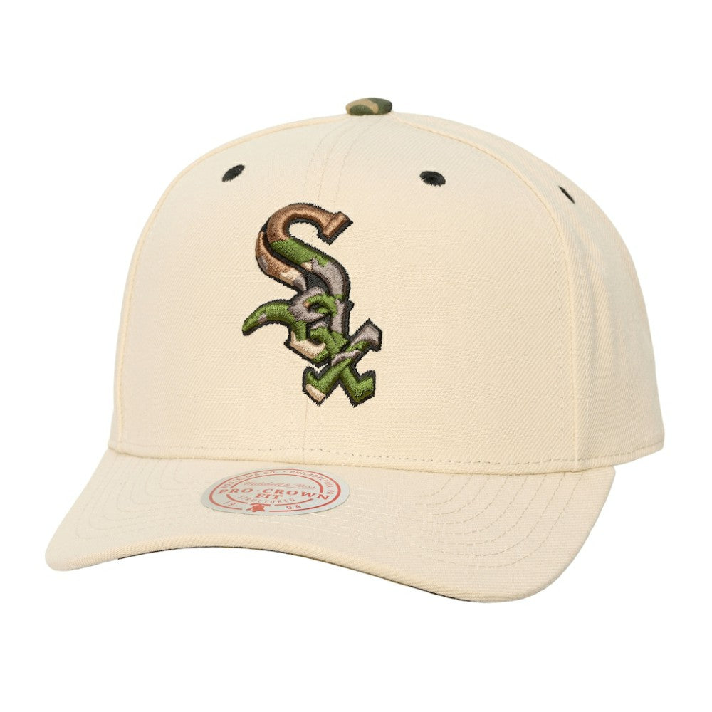 Chicago White Sox Mitchell & Ness Unisex Camo Logo Pro Crown Snapback Hat - MLB Hats
