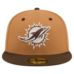 Miami Dolphins Two-Tone Walnut 59FIFTY Fitted Hat | NFL Outlet