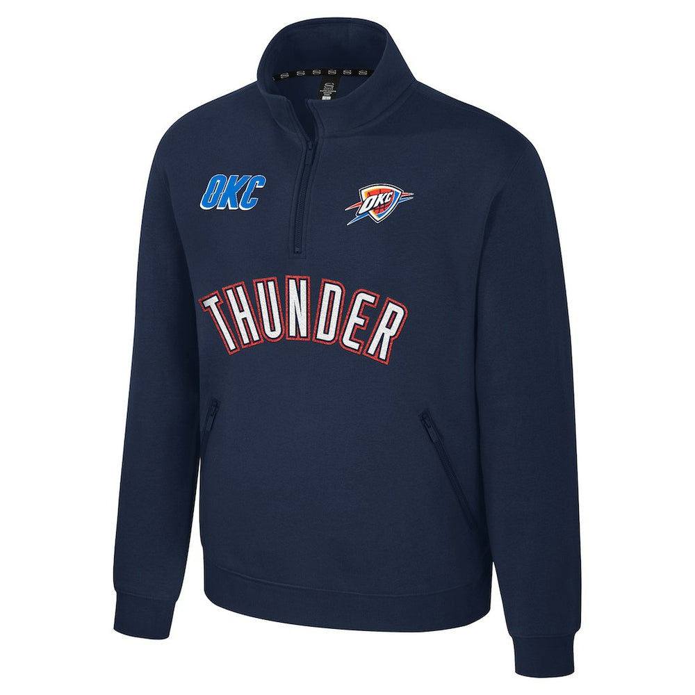 Navy Oklahoma City Thunder Stadium Essentials Unisex First Team Trainer Quarter-Zip Pullover | NBA