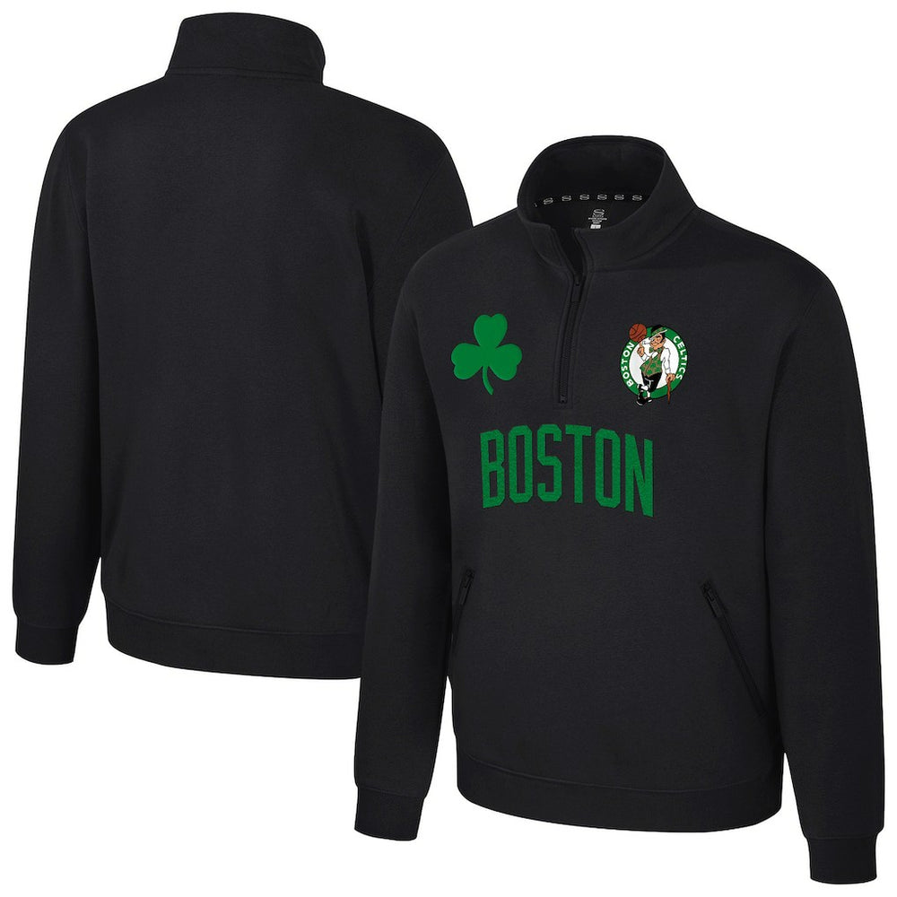 Black Boston Celtics Stadium Essentials Unisex First Team Trainer Quarter-Zip Pullover | NBA