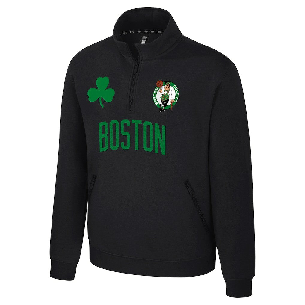 Black Boston Celtics Stadium Essentials Unisex First Team Trainer Quarter-Zip Pullover | NBA