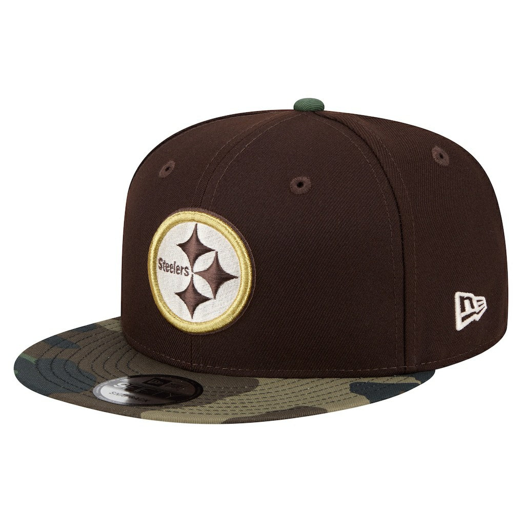 Pittsburgh Steelers Adult Burnt Wood Camo 9FIFTY Snapback Hat | NFL New