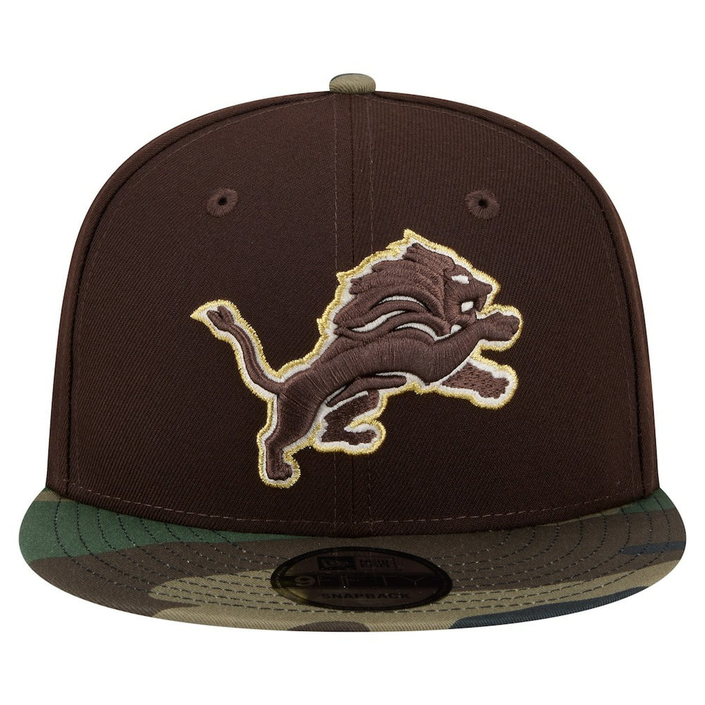 Detroit Lions Adult Burnt Wood Camo 9FIFTY Snapback Hat | NFL Sale