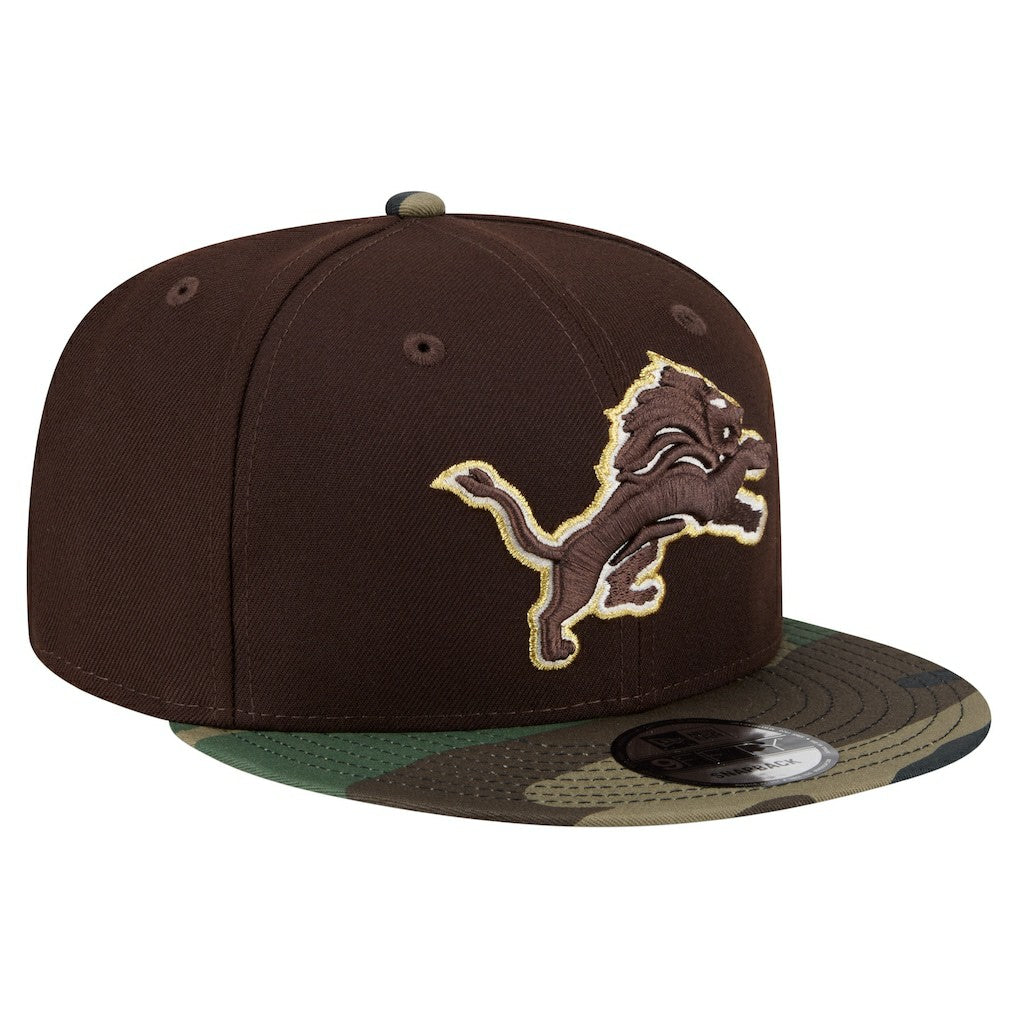 Detroit Lions Adult Burnt Wood Camo 9FIFTY Snapback Hat | NFL Sale