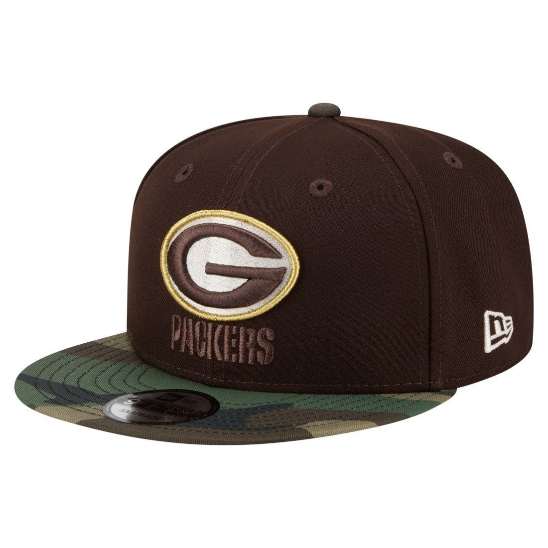 Green Bay Packers Adult Burnt Wood Camo 9FIFTY Snapback Hat | NFL New