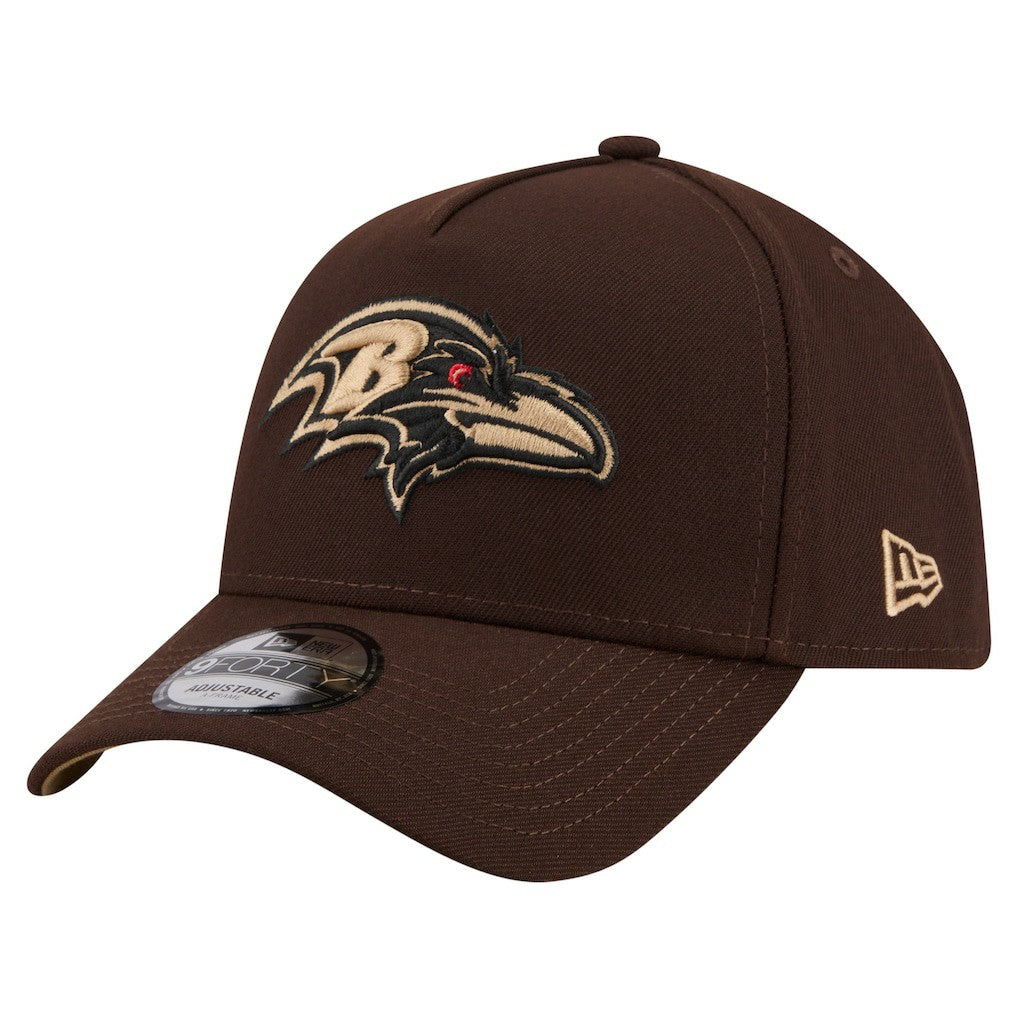 Baltimore Ravens Burnt Wood A-Frame 9FORTY Adjustable Hat | NFL Outlet