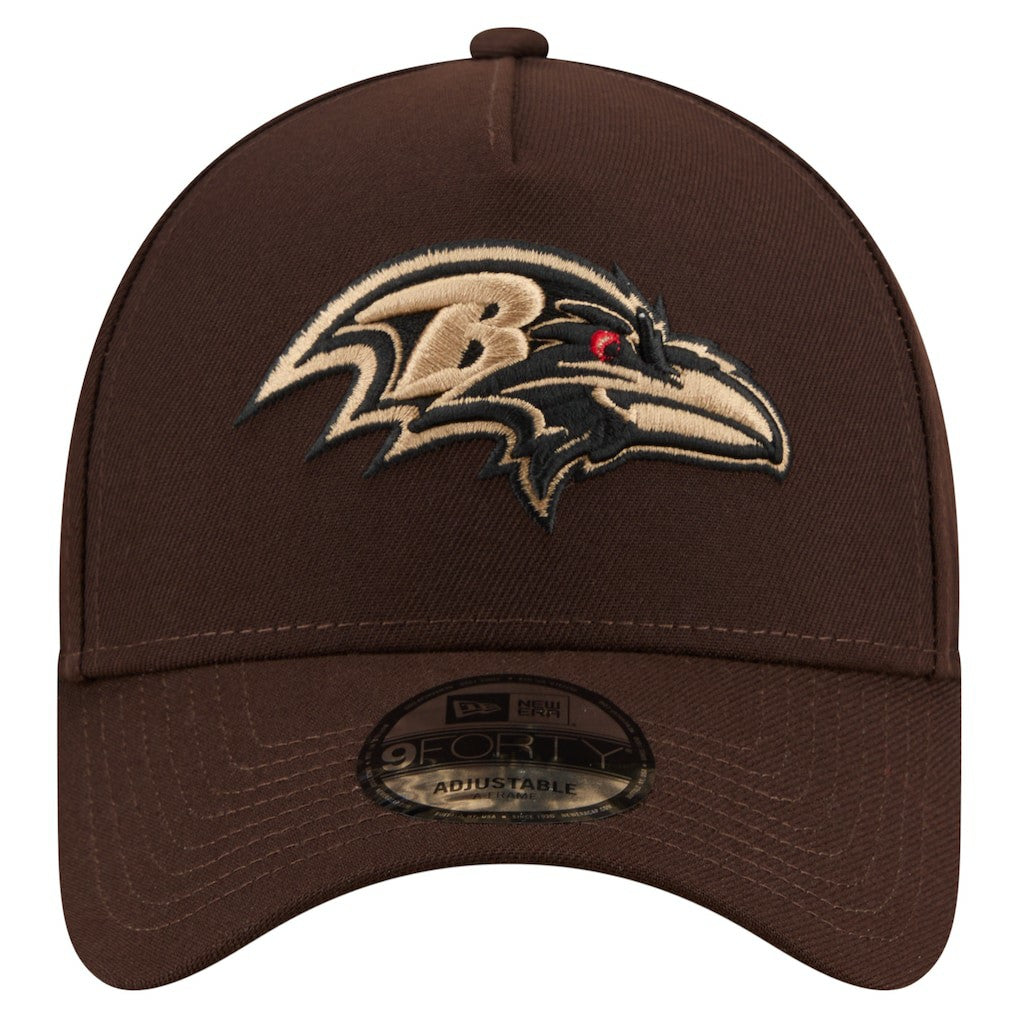 Baltimore Ravens Burnt Wood A-Frame 9FORTY Adjustable Hat | NFL Outlet