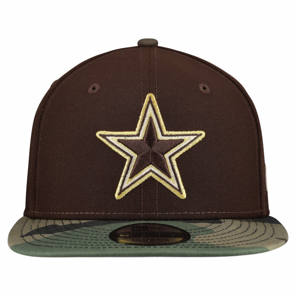 Dallas Cowboys Adult Burnt Wood Camo 9FIFTY Snapback Hat | NFL Discount