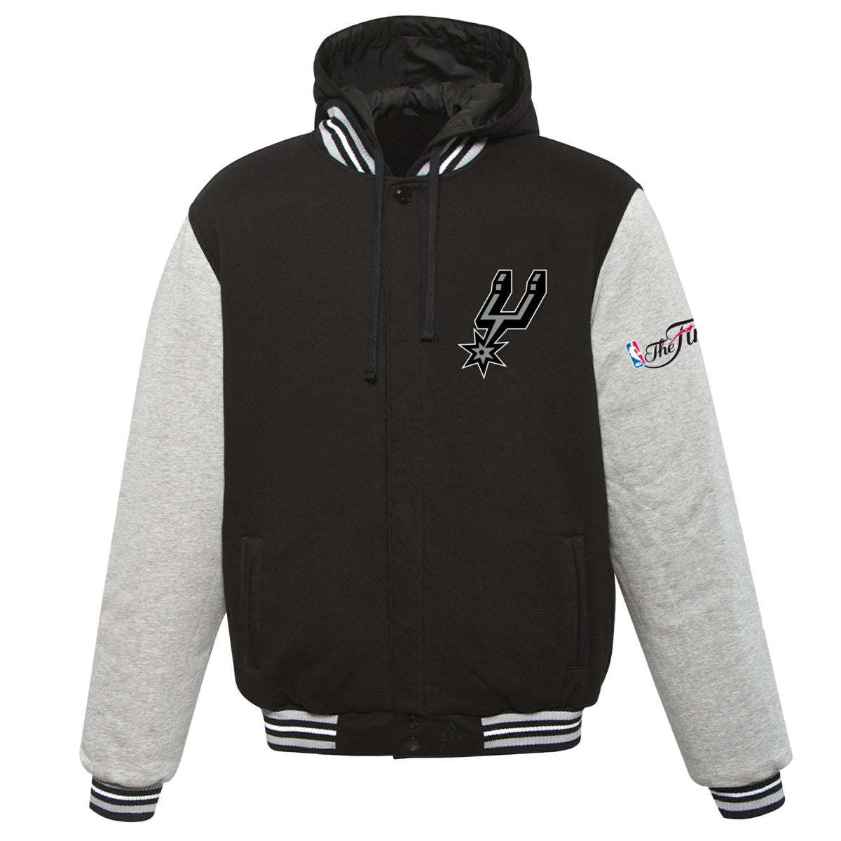 Black San Antonio Spurs JH Design 2014 NBA Finals Fleece Full-Zip Varsity Jacket | NBA