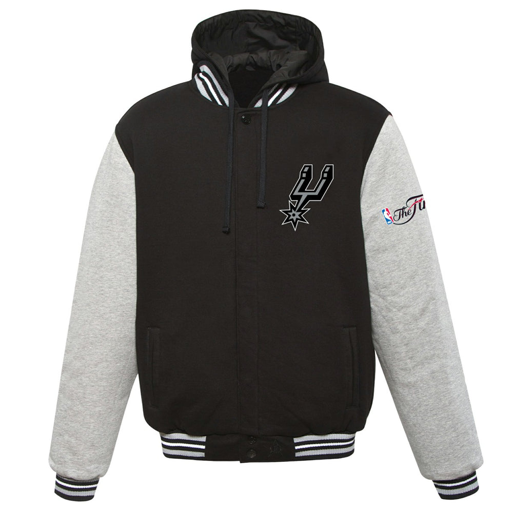 Black San Antonio Spurs JH Design 2014 NBA Finals Fleece Full-Zip Varsity Jacket | NBA