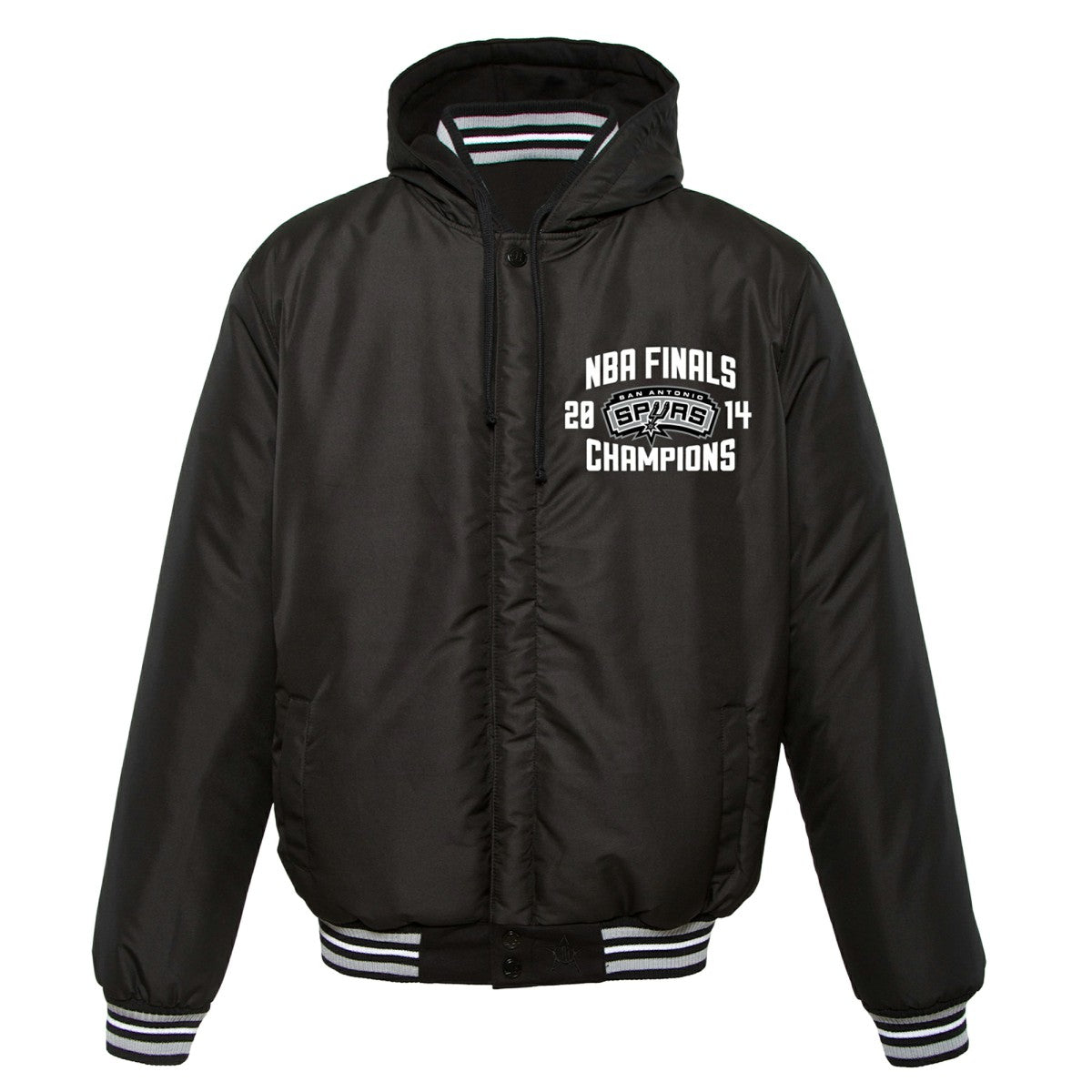 Black San Antonio Spurs JH Design 2014 NBA Finals Fleece Full-Zip Varsity Jacket | NBA