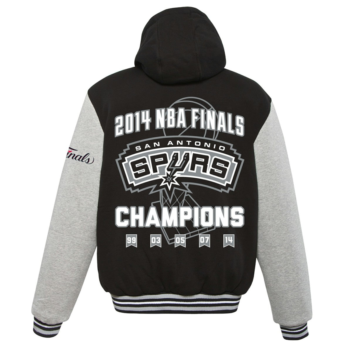Black San Antonio Spurs JH Design 2014 NBA Finals Fleece Full-Zip Varsity Jacket | NBA