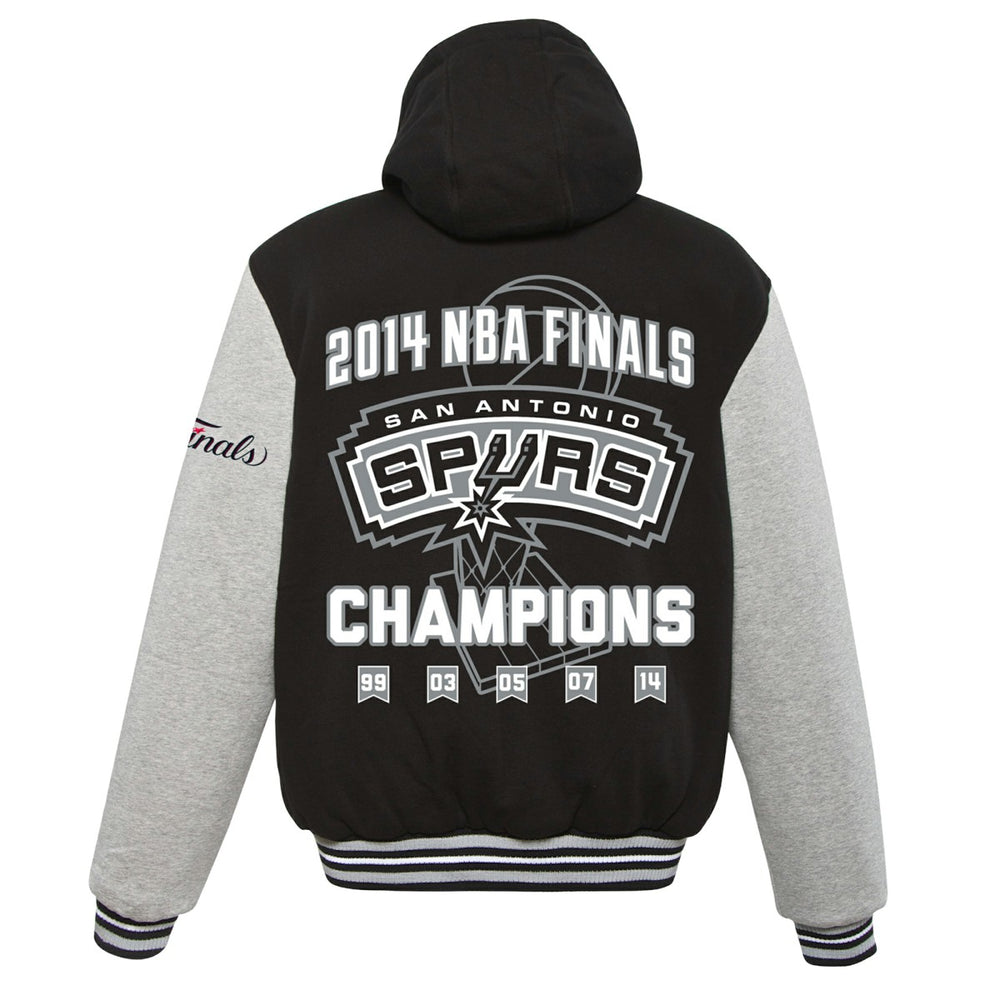 Black San Antonio Spurs JH Design 2014 NBA Finals Fleece Full-Zip Varsity Jacket | NBA