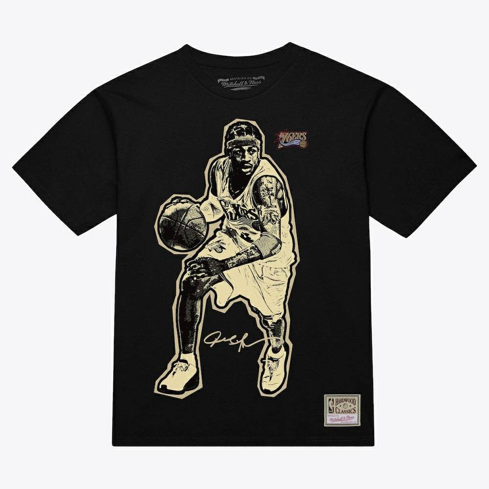Black Allen Iverson Philadelphia 76ers Unisex Blockbuster Player Graphic T-Shirt | NBA