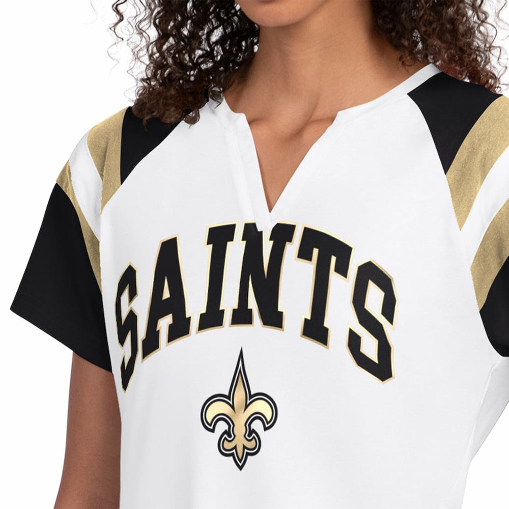 New Orleans Saints Starter Women's Game On Notch Neck T-Shirt | NFL Discount