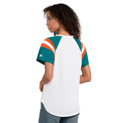 Miami Dolphins Starter Women's Game On Notch Neck T-Shirt | NFL Hot