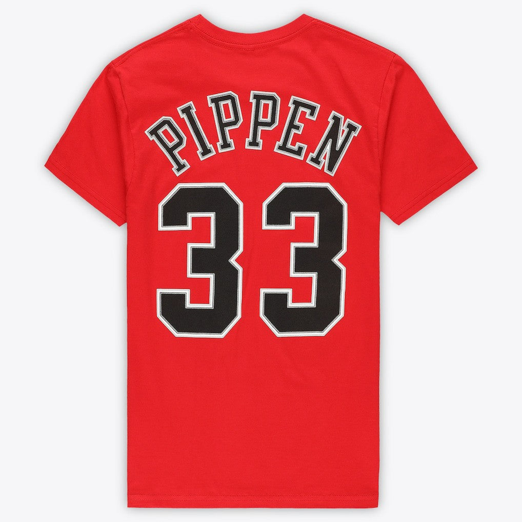 Red Scottie Pippen Chicago Bulls Unisex Hardwood Classics Name & Number T-Shirt sale | NBA