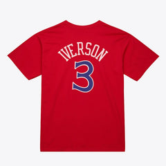 Red Allen Iverson Philadelphia 76ers Unisex Hardwood Classics Name & Number T-Shirt | NBA