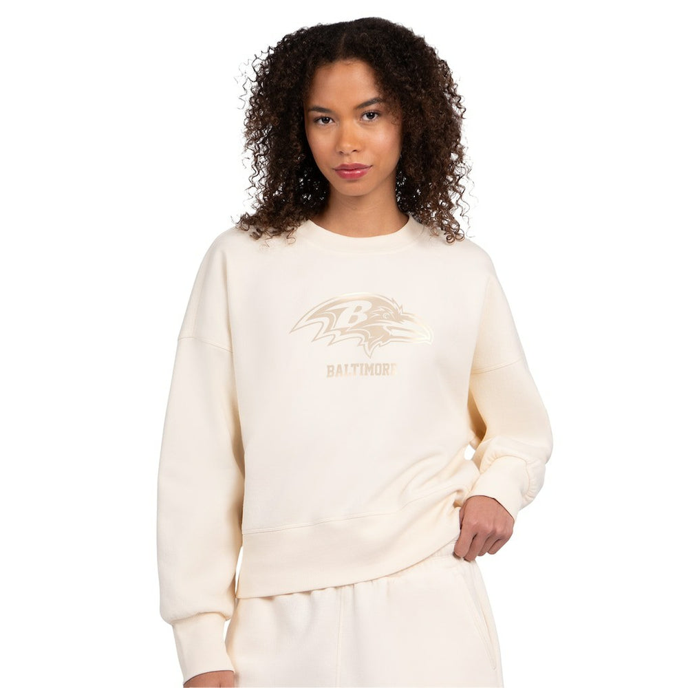 Baltimore Ravens Starter Women's Travel Pastels Boxy Fleece Sweatshirt | NFL Online