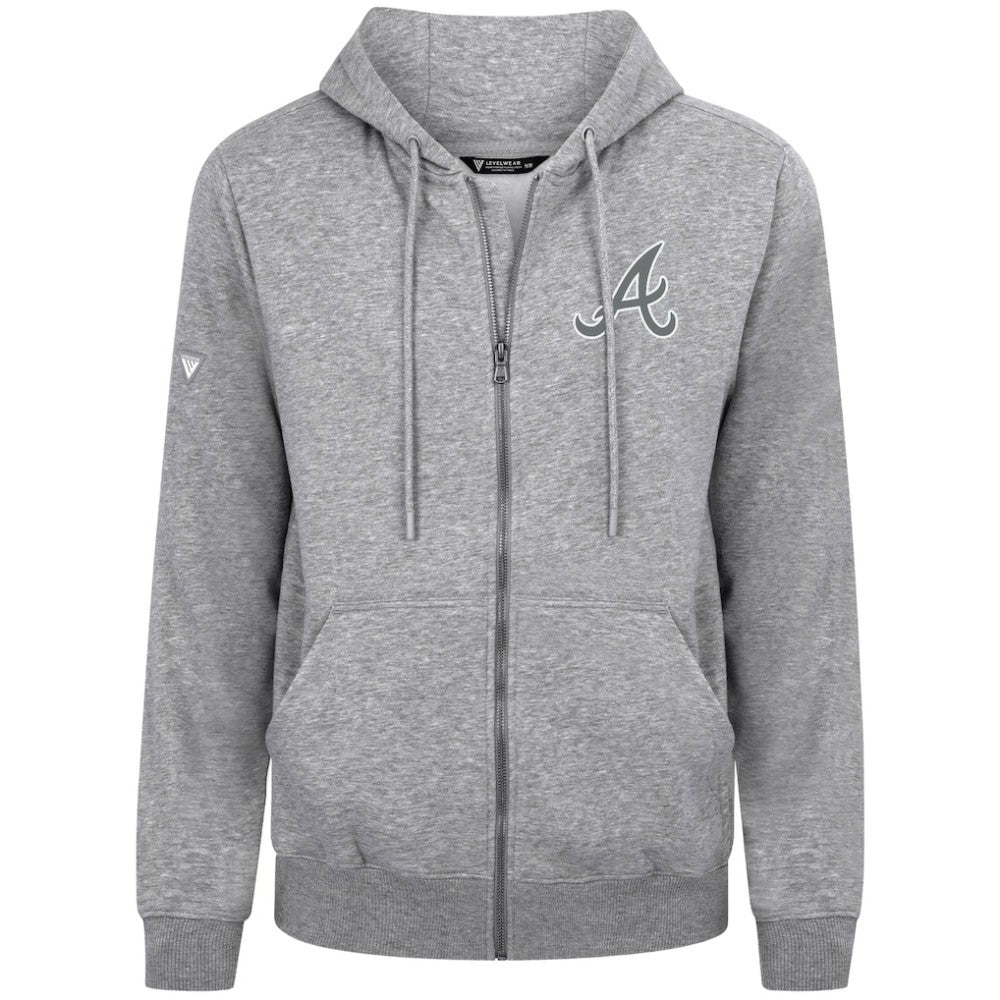 Atlanta Braves Levelwear Podium Chenille Logo Full-Zip Hoodie - MLB Hoodies