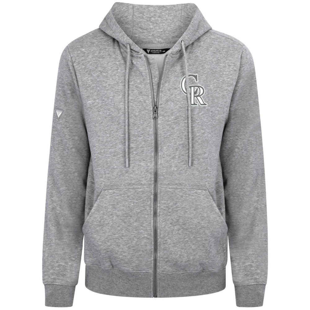 Colorado Rockies Levelwear Podium Chenille Logo Full-Zip Hoodie - MLB Hoodies