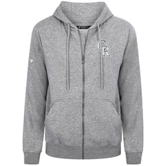 Colorado Rockies Levelwear Podium Chenille Logo Full-Zip Hoodie - MLB Hoodies