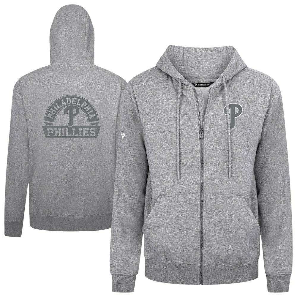 Philadelphia Phillies Levelwear Podium Banner Arch Full-Zip Hoodie - MLB Hoodies