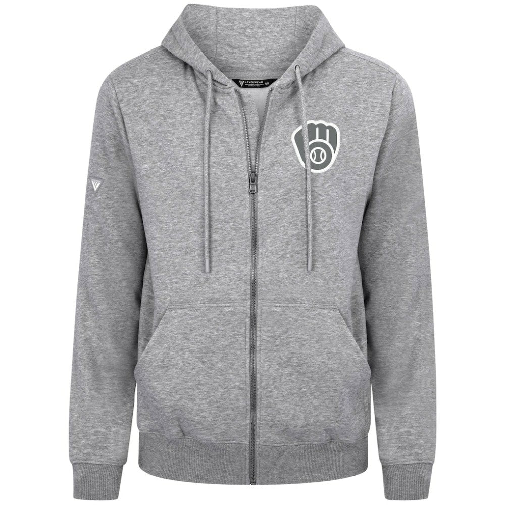 Milwaukee Brewers Levelwear Podium Banner Arch Full-Zip Hoodie - MLB Hoodies