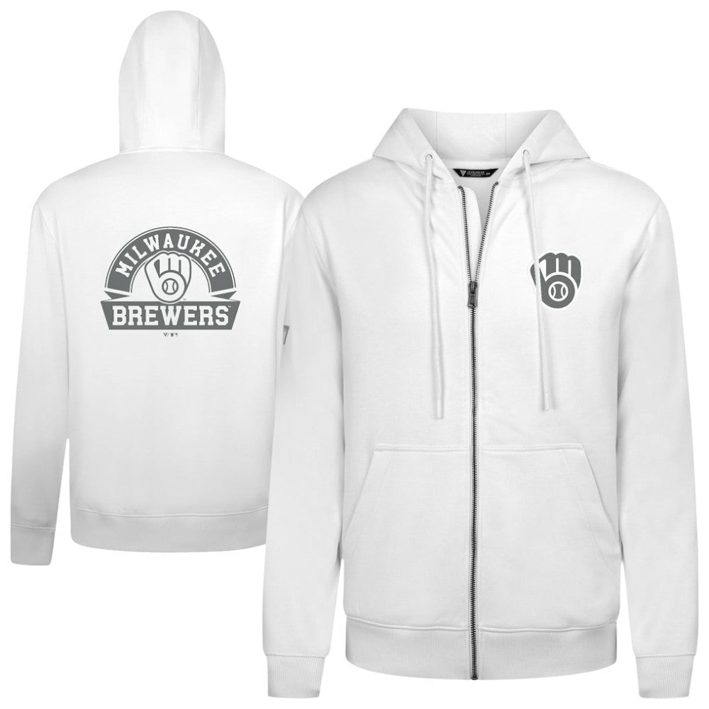 Milwaukee Brewers Levelwear Podium Banner Arch Full-Zip Hoodie - MLB Hoodies