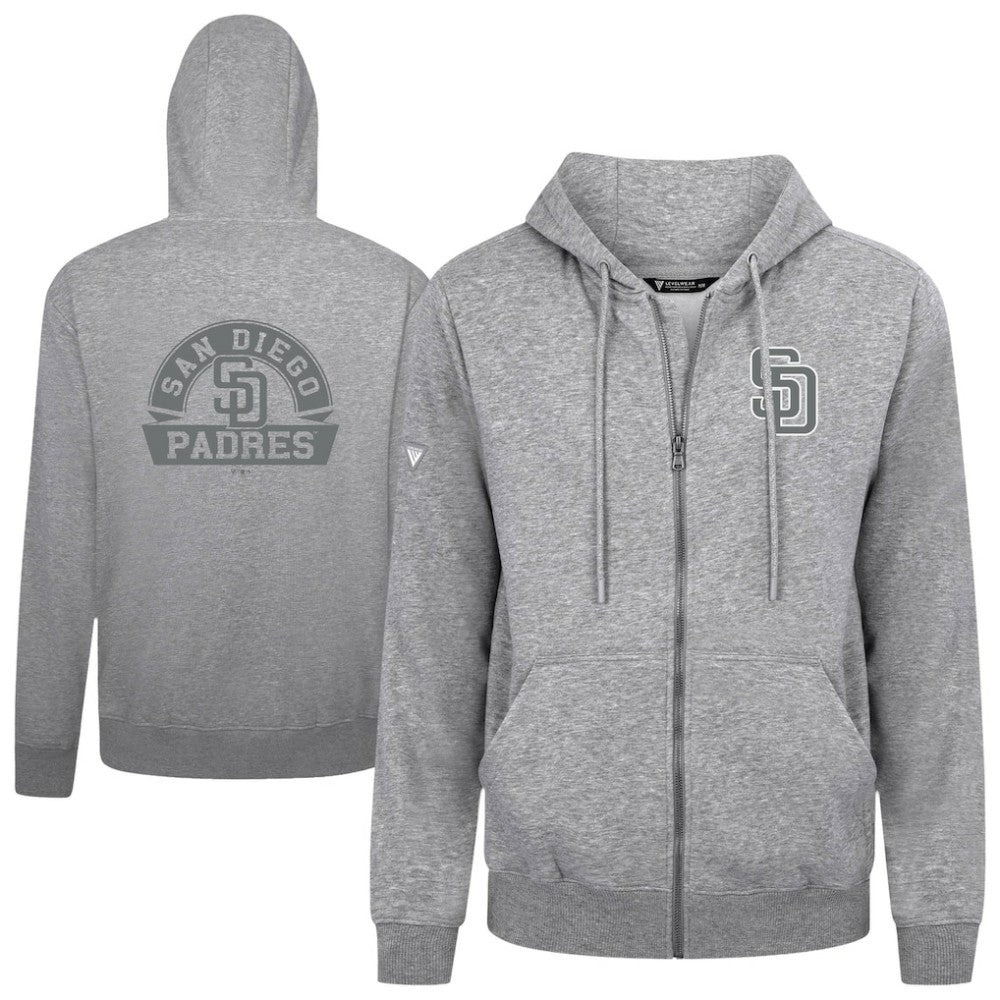 San Diego Padres Levelwear Podium Banner Arch Full-Zip Hoodie - MLB Hoodies
