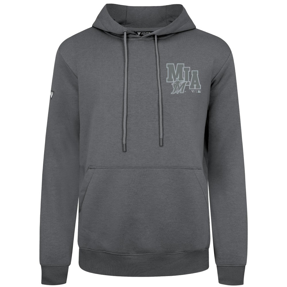 Miami Marlins Levelwear Podium Grain Hoodie - MLB Hoodies