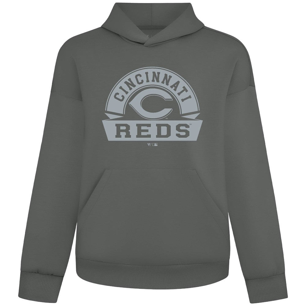 Cincinnati Reds Levelwear Luxe Signature Banner Arch Tri-Blend Hoodie - MLB Hoodies