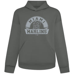 Miami Marlins Levelwear Luxe Signature Banner Arch Tri-Blend Hoodie - MLB Hoodies