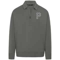 Pittsburgh Pirates Levelwear Luxe Signature Quarter-Zip Chenille Logo Tri-Blend Sweatshirt - MLB Sweatshirts