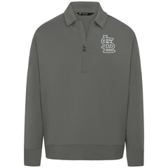 St. Louis Cardinals Levelwear Luxe Signature Quarter-Zip Chenille Logo Tri-Blend Sweatshirt - MLB Sweatshirts