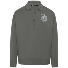 San Diego Padres Levelwear Luxe Signature Quarter-Zip Chenille Logo Tri-Blend Sweatshirt - MLB Sweatshirts