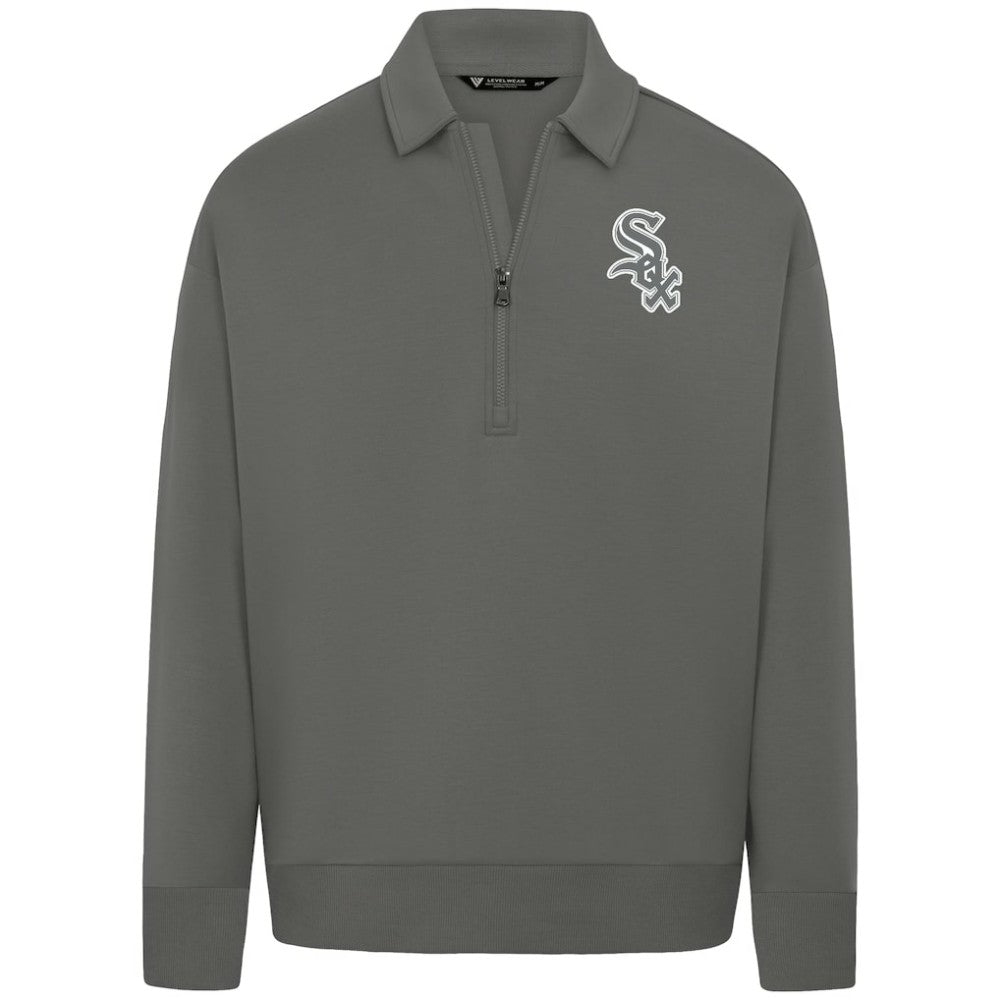 Chicago White Sox Levelwear Luxe Signature Quarter-Zip Chenille Logo Tri-Blend Sweatshirt - MLB Sweatshirts