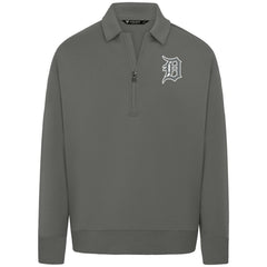 Detroit Tigers Levelwear Luxe Signature Quarter-Zip Chenille Logo Tri-Blend Sweatshirt - MLB Sweatshirts