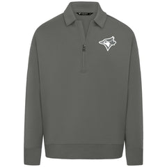 Toronto Blue Jays Levelwear Luxe Signature Quarter-Zip Chenille Logo Tri-Blend Sweatshirt - MLB Sweatshirts