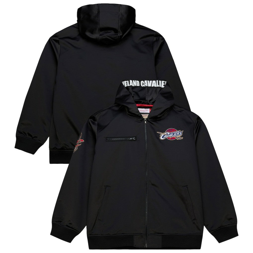 Black Cleveland Cavaliers Hardwood Classics Nights Walk the Tunnel Satin Bomber Full-Snap Hooded Jacket sale | NBA