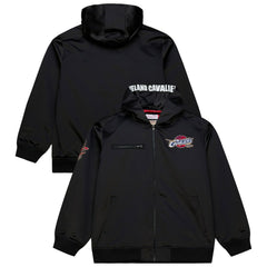 Black Cleveland Cavaliers Hardwood Classics Nights Walk the Tunnel Satin Bomber Full-Snap Hooded Jacket sale | NBA