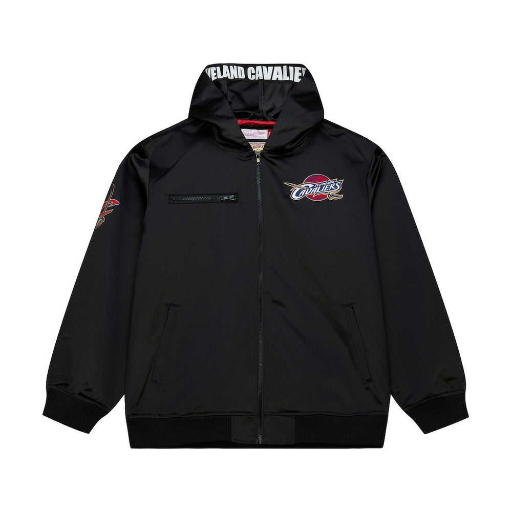 Black Cleveland Cavaliers Hardwood Classics Nights Walk the Tunnel Satin Bomber Full-Snap Hooded Jacket sale | NBA