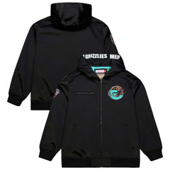Black Memphis Grizzlies Hardwood Classics Nights Walk the Tunnel Satin Bomber Full-Snap Hooded Jacket | NBA