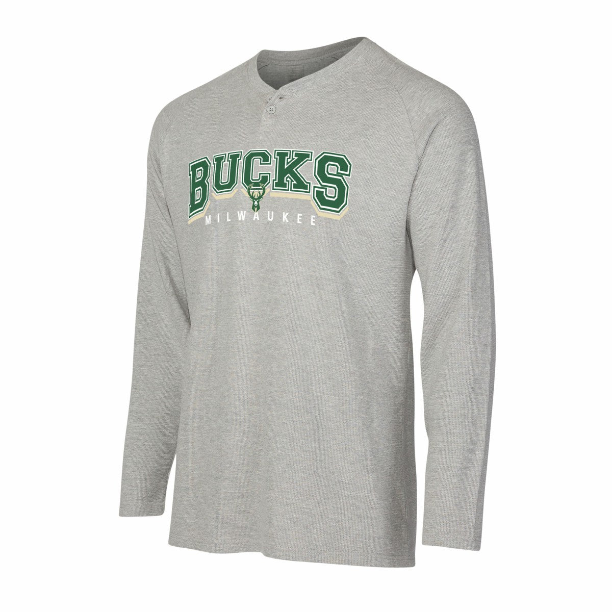 Gray Milwaukee Bucks Concepts Sport Hawthorn Thermal Knit Long Sleeve Henley T-Shirt | NBA