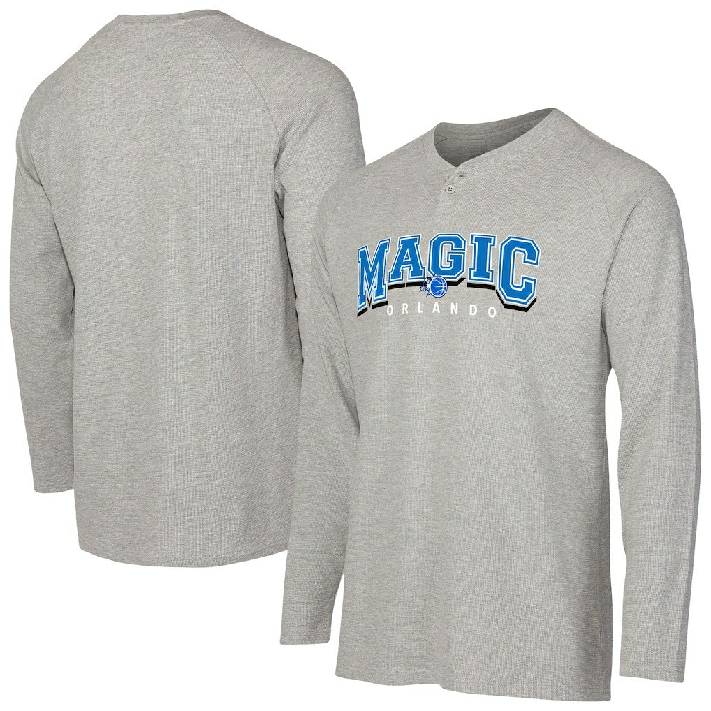 Gray Orlando Magic Concepts Sport Hawthorn Thermal Knit Long Sleeve Henley T-Shirt | NBA