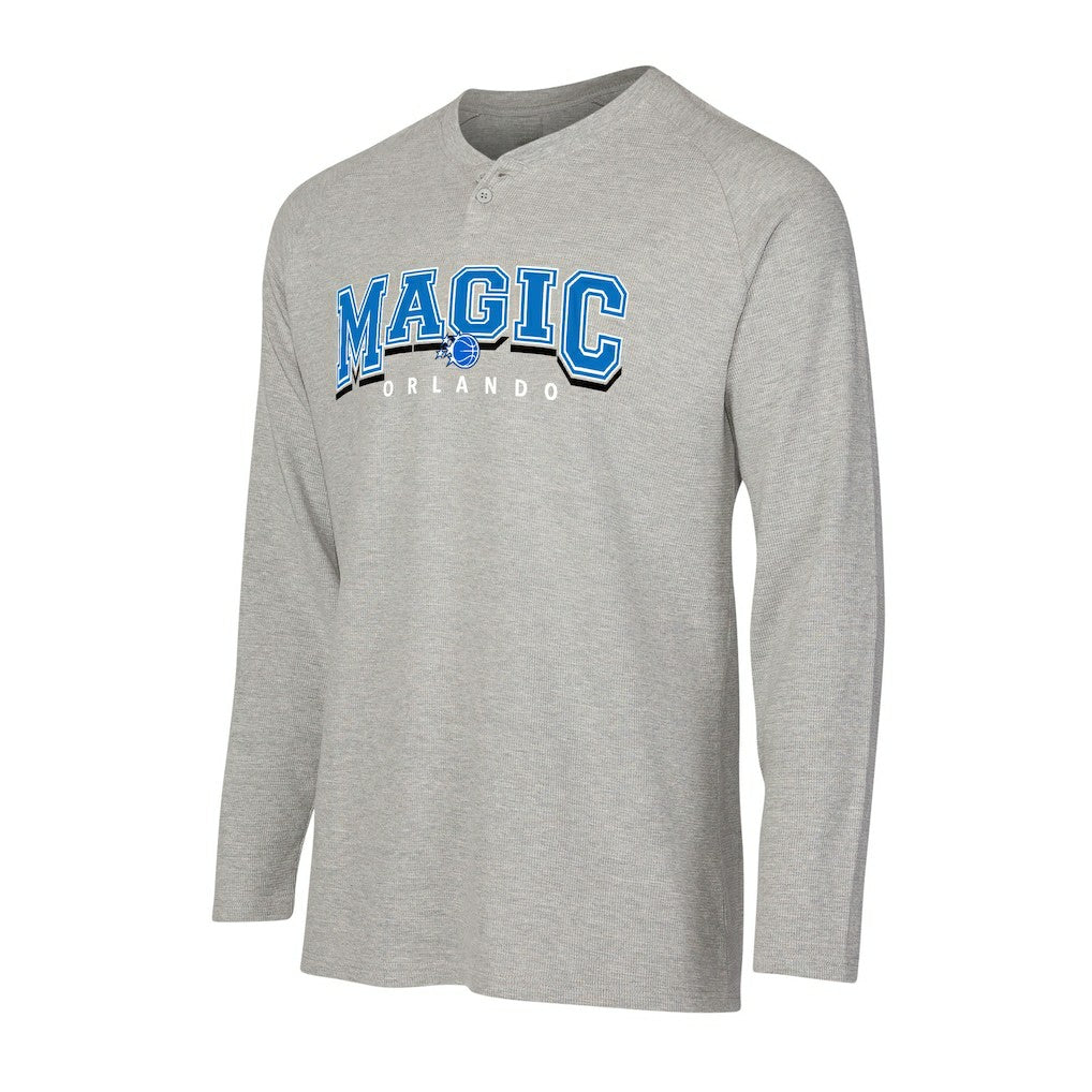 Gray Orlando Magic Concepts Sport Hawthorn Thermal Knit Long Sleeve Henley T-Shirt | NBA