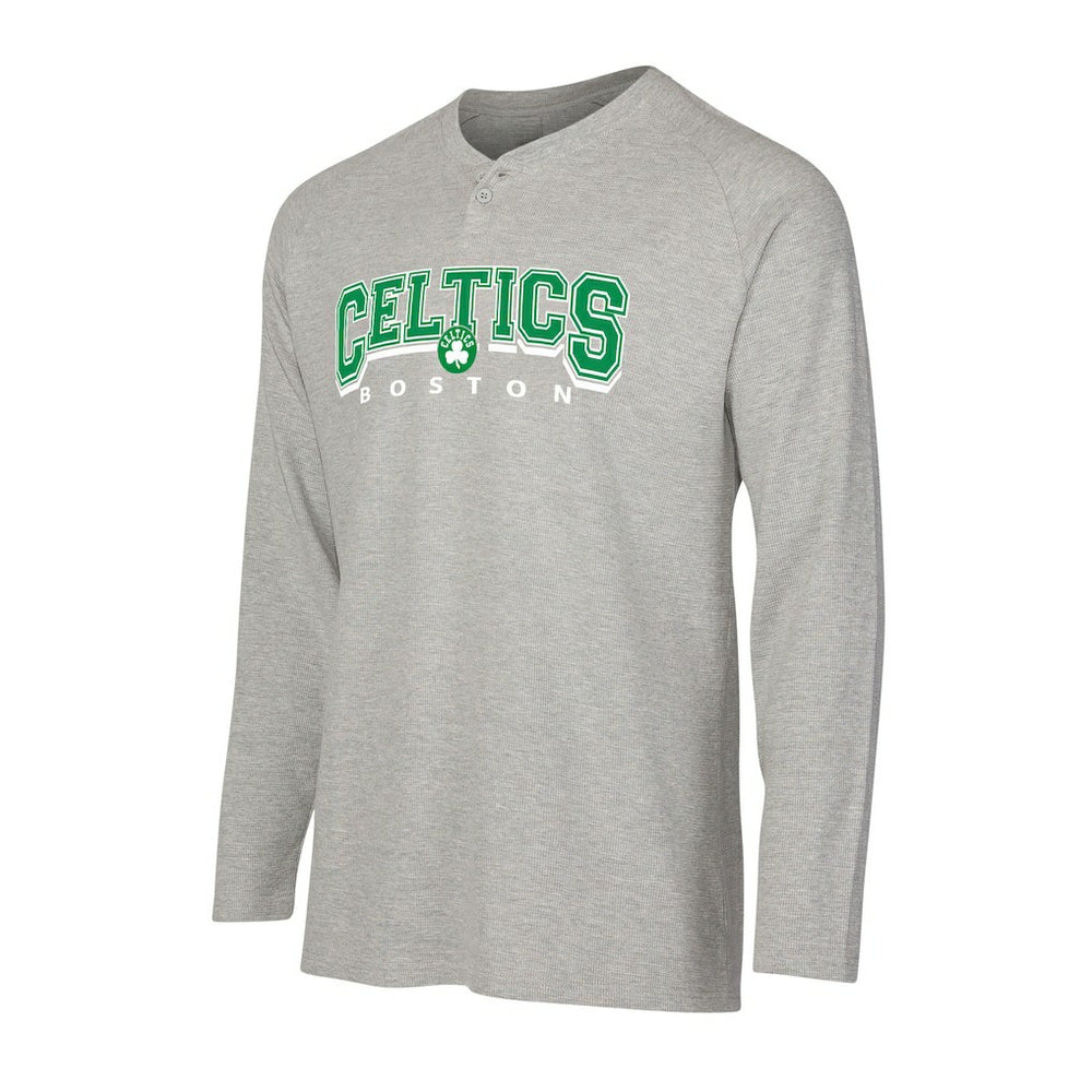 Gray Boston Celtics Concepts Sport Hawthorn Thermal Knit Long Sleeve Henley T-Shirt | NBA