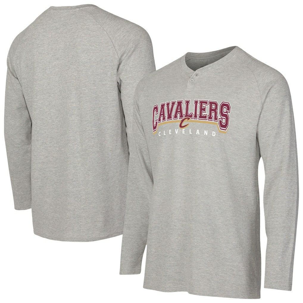 Gray Cleveland Cavaliers Concepts Sport Hawthorn Thermal Knit Long Sleeve Henley T-Shirt sale | NBA
